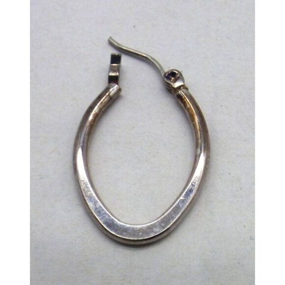 Charter Club 1" Silver Tone Flat Oval Hoop Hypo-Allergenic Earrings - Picture 5 of 5